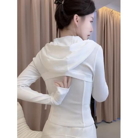 FA46861# 欧货女士连帽短款卫衣外套女秋季新款小个子修身拉链开衫上衣 服裝批發女裝批發服飾貨源