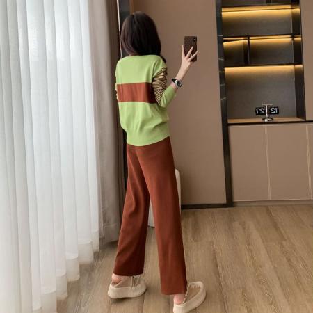 FA46881# 欧洲站气质套装秋季新款时尚气质洋气高级感休闲阔腿裤两件套 服裝批發女裝批發服飾貨源