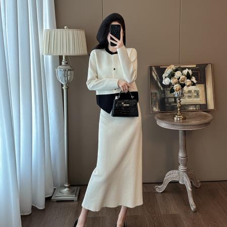 FA46882# 法式小香风美拉德穿搭套装裙高级感气质半身裙秋季新款女两件套 服裝批發女裝批發服飾貨源