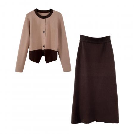 FA46882# 法式小香风美拉德穿搭套装裙高级感气质半身裙秋季新款女两件套 服裝批發女裝批發服飾貨源