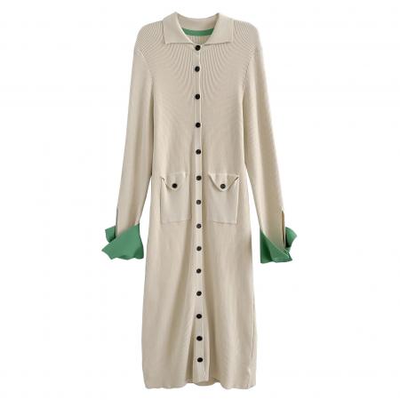 FA46886# 法式御姐小香风长袖polo领显瘦包臂连衣裙小众设计气质名媛裙女 服裝批發女裝批發服飾貨源