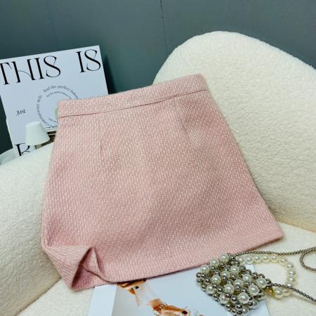 FA46660# 秋冬新款韩版百搭极简风呢子亮丝半身裙高腰显瘦a字短裙  服裝批發女裝批發服飾貨源