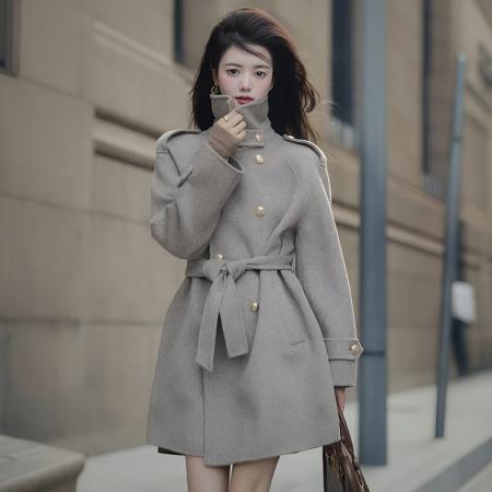 FA46700# 赫本风毛呢外套女秋冬新款韩版双排扣宽松加厚中长款呢子大衣  服裝批發女裝批發服飾貨源