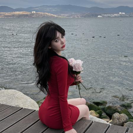 FA46719# 入秋新款长袖纯色掐腰显瘦开衩纯欲性感连衣裙女  服裝批發女裝批發服飾貨源