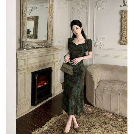 FA46736# 新款轻熟温柔风女人味度假修身显瘦优雅长款连衣裙  服裝批發女裝批發服飾貨源