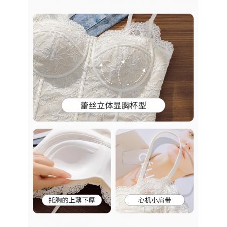 FA46761# 纯欲风蕾丝磨毛保暖带胸垫吊带背心女可外穿修身显瘦内搭打底上衣  服裝批發女裝批發服飾貨源