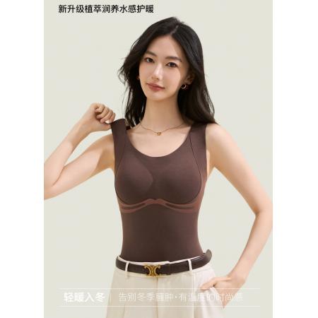 FA46762# 莱赛尔羽绒蚕丝保暖衣女秋冬季加绒加厚无痕羽绒蚕丝暖润养护背心  服裝批發女裝批發服飾貨源