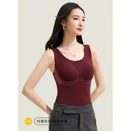 FA46762# 莱赛尔羽绒蚕丝保暖衣女秋冬季加绒加厚无痕羽绒蚕丝暖润养护背心  服裝批發女裝批發服飾貨源