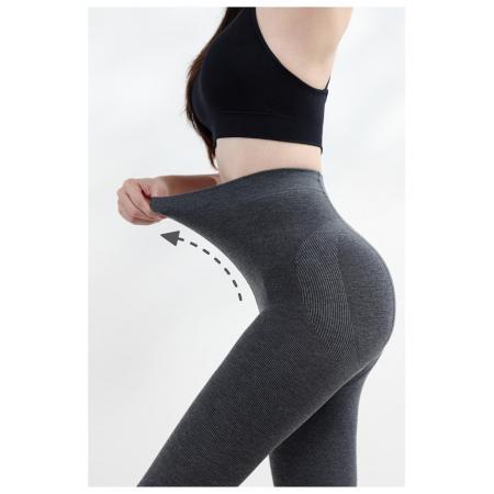 FA46766# 自发热棉细竖条保暖秋裤女内穿线裤衬裤秋冬季发热紧身打底裤外穿  服裝批發女裝批發服飾貨源