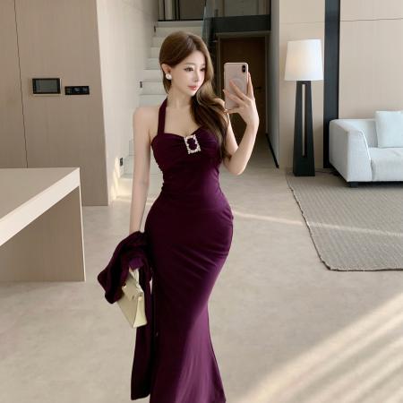 FA46772# 法式名媛气质高级感开衫外套+挂脖抹胸上衣+半身裙三件套  服裝批發女裝批發服飾貨源