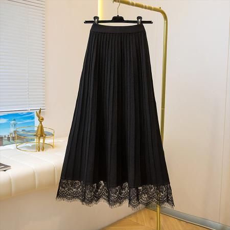 FA46818# 大码女装秋季款胖妹妹百搭显瘦舒适A字针织半身裙胖mm瘦  服裝批發女裝批發服飾貨源