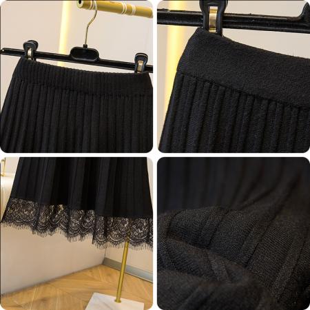 FA46818# 大码女装秋季款胖妹妹百搭显瘦舒适A字针织半身裙胖mm瘦  服裝批發女裝批發服飾貨源