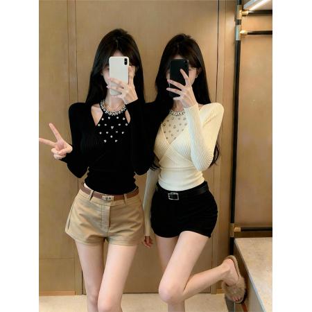 FA46820# 针织衫女冬季时尚显瘦百搭假两件上衣  服裝批發女裝批發服飾貨源