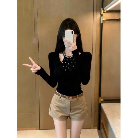 FA46820# 针织衫女冬季时尚显瘦百搭假两件上衣  服裝批發女裝批發服飾貨源