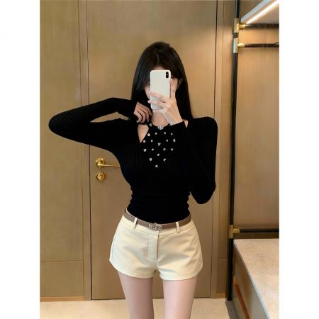 FA46820# 针织衫女冬季时尚显瘦百搭假两件上衣  服裝批發女裝批發服飾貨源