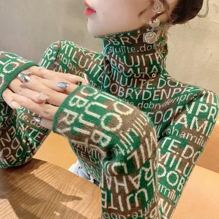 FA46840# 高领毛衣秋冬女款新款冬季修身上衣堆堆领打底衫内搭洋气女装  服裝批發女裝批發服飾貨源