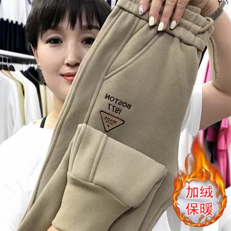 FA46853# 高腰哈伦裤束脚卫裤女秋冬欧货新款时尚休闲百搭洋气加绒加厚  服裝批發女裝批發服飾貨源