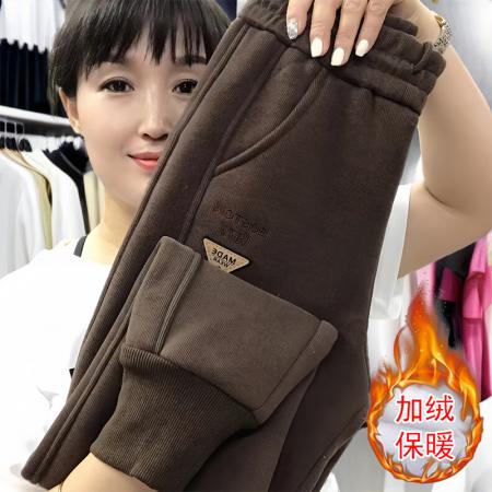 FA46853# 高腰哈伦裤束脚卫裤女秋冬欧货新款时尚休闲百搭洋气加绒加厚  服裝批發女裝批發服飾貨源