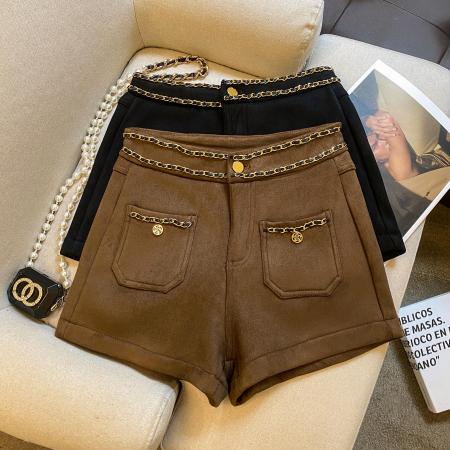 FA46887# 秋冬设计感高腰显瘦辣妹外穿A字阔腿靴裤  服裝批發女裝批發服飾貨源