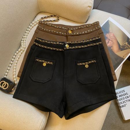 FA46887# 秋冬设计感高腰显瘦辣妹外穿A字阔腿靴裤  服裝批發女裝批發服飾貨源