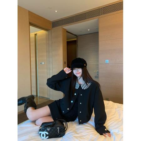 FA46902# 黑色娃娃领内搭打底衫女单穿修身巨好看长袖t恤上衣潮 服裝批發女裝批發服飾貨源