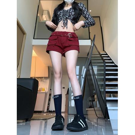 FA46934# 美式辣妹性感牛仔短裤女春街头紧身显瘦包臀工装裤 服裝批發女裝批發服飾貨源