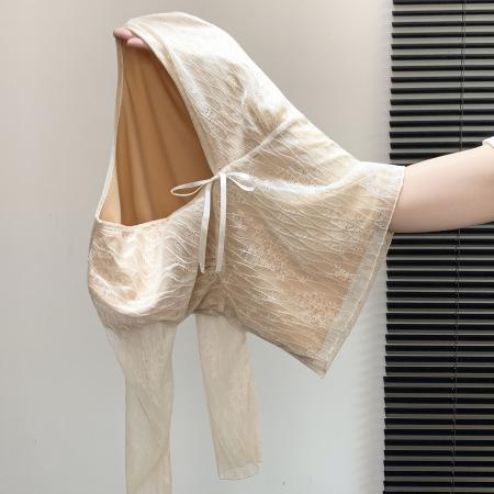 FA46938# 复古设计V领蝴蝶结蕾丝衫女收腰显瘦长袖上衣 服裝批發女裝批發服飾貨源