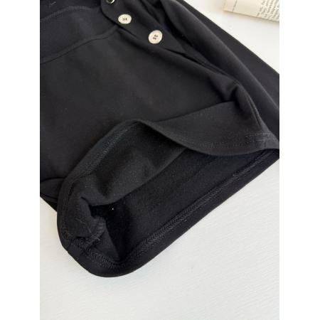 FA46985# 银扣收腰加绒方领修身打底衫长袖短款紧身保暖上衣女 服裝批發女裝批發服飾貨源