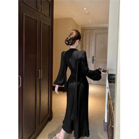 FA46995# 时尚性感蕾丝拼接扭结闪闪雪纺连衣裙 服裝批發女裝批發服飾貨源