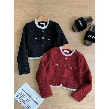 FA47010# 小香风外套女秋冬加棉款新款早秋季爆款高端精致名媛短款上衣 服裝批發女裝批發服飾貨源