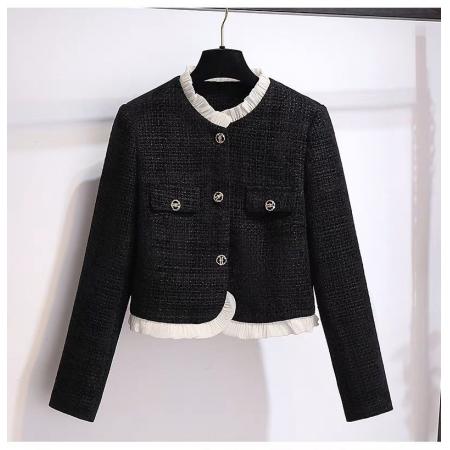 FA47010# 小香风外套女秋冬加棉款新款早秋季爆款高端精致名媛短款上衣 服裝批發女裝批發服飾貨源