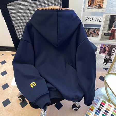 FA47045# 纯棉华棉复合卫衣女薄款春秋新款连帽长袖t恤上衣 服裝批發女裝批發服飾貨源