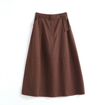 秋冬高腰遮胯显瘦中长洗水棉大摆伞裙半身气质通勤a字裙 服裝批發女裝批發服飾貨源