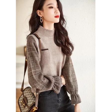 FA47086# 欧货爆款高领毛衣女春秋冬新款时尚洋气打底长袖上衣针织小衫 服裝批發女裝批發服飾貨源