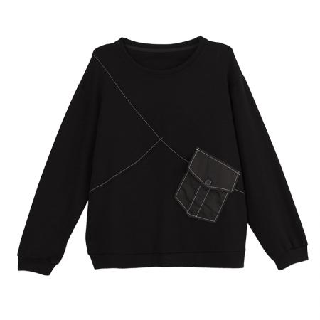 FA47097# 秋装新款时尚简约宽松型胖MM洋气百搭气质卫衣显瘦大码 服裝批發女裝批發服飾貨源