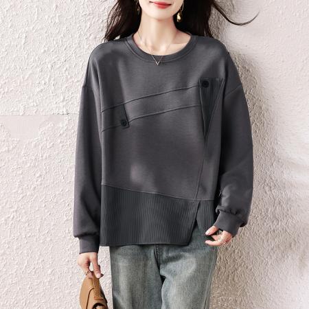 FA47098# 秋装新款时尚简约宽松型胖MM洋气T恤气质显瘦大码上衣 服裝批發女裝批發服飾貨源