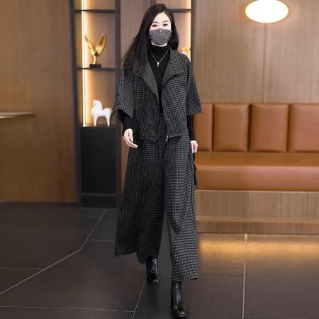 FA47100# 秋装新款时尚气质大码女装两件套气质显瘦胖妹妹洋气套装 服裝批發女裝批發服飾貨源