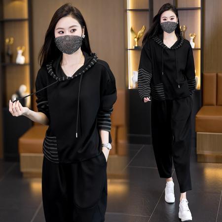 FA47101# 秋装新款时尚气质大码女装两件套气质显瘦胖妹妹洋气套装 服裝批發女裝批發服飾貨源