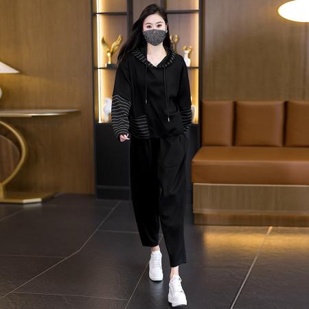 FA47101# 秋装新款时尚气质大码女装两件套气质显瘦胖妹妹洋气套装 服裝批發女裝批發服飾貨源