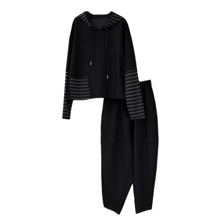 FA47101# 秋装新款时尚气质大码女装两件套气质显瘦胖妹妹洋气套装 服裝批發女裝批發服飾貨源