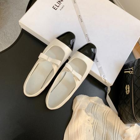 X-32839# 秋季新款小香风拼色法式高跟单鞋浅口粗跟小皮鞋玛丽珍鞋女 鞋子批发女鞋批发货源