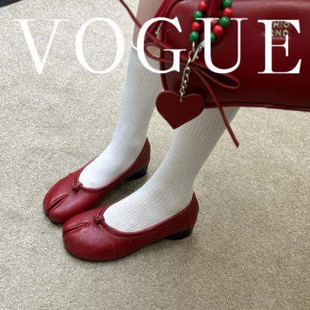 X-32847# 复古分趾浅口粗跟单鞋春夏新款百搭一脚蹬玛丽珍女鞋 鞋子批发女鞋批发货源