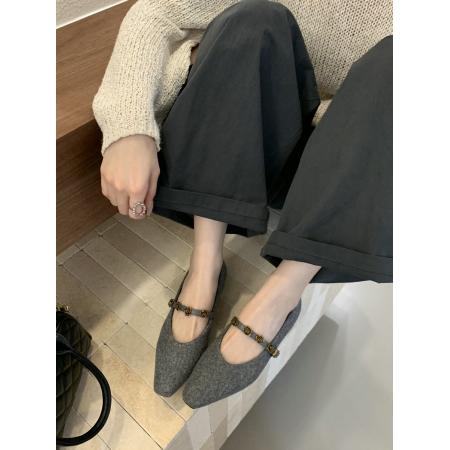 X-32894# 法式玫瑰四季通勤单鞋女内增高毛呢秋冬新款复古玛丽珍女鞋 鞋子批发女鞋批发货源