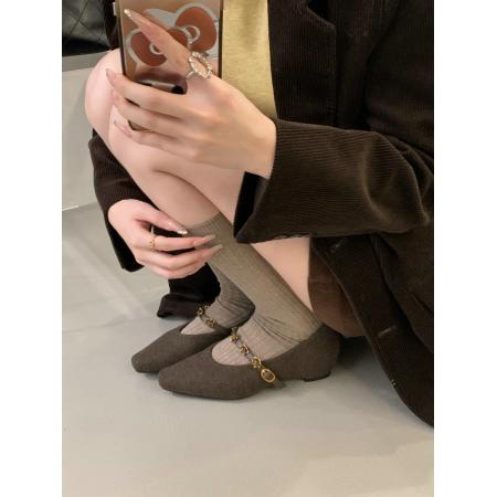 X-32894# 法式玫瑰四季通勤单鞋女内增高毛呢秋冬新款复古玛丽珍女鞋 鞋子批发女鞋批发货源