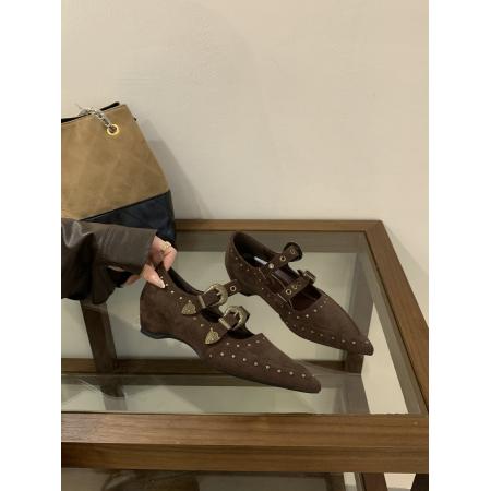 X-32897# 内增高复古铆钉浅口单鞋女新款皮带扣欧美尖头气质玛丽珍女鞋 鞋子批发女鞋批发货源