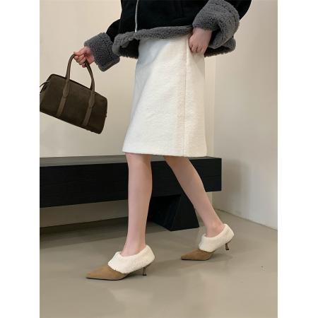 X-32906# 款细跟方头毛毛单鞋35-40码 鞋子批发女鞋批发货源