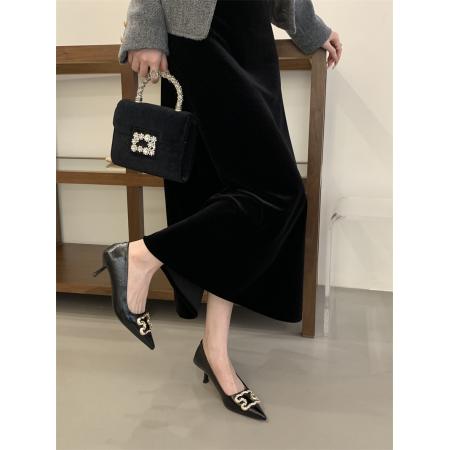 X-32912# 四季单鞋细跟尖头女秋鞋35-40码 鞋子批发女鞋批发货源