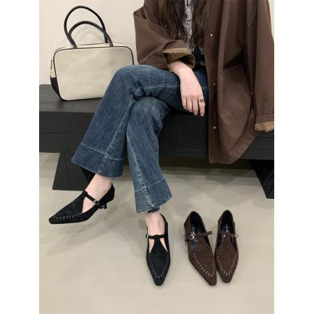 X-32913# 款细跟方头秋鞋单鞋35-40码 鞋子批发女鞋批发货源