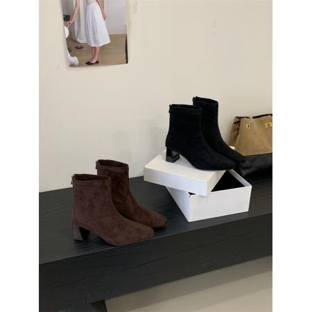 X-32916# 粗跟女靴子35-40码 鞋子批发女鞋批发货源