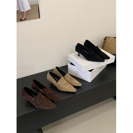 X-32917# 款细跟方头秋鞋单鞋35-40码 鞋子批发女鞋批发货源